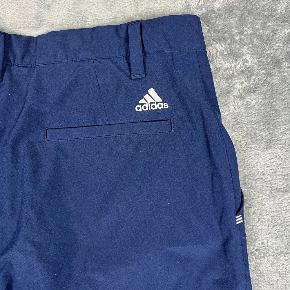 Adidas Golf Shorts Mens 32 Blue Stretch Performance Flat Front Gripper Waistband